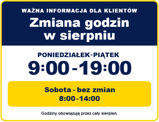 Zmiana godzin otwarcia